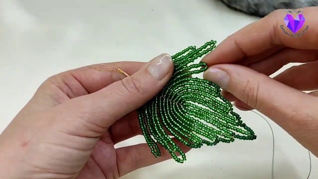 Мастер класс.Листик из бисера.Пошаговая схема плетения смотреть онлайн
