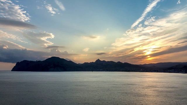 Коктебельский залив видео timelapse на закате