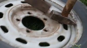 Рихтовка стального диска в домашних условиях.