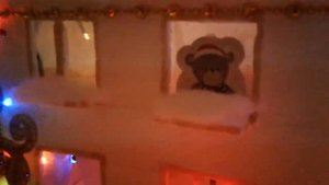 Своими руками домик на Новый год из потолочной плитки.