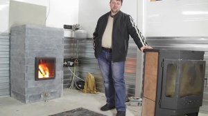 Заменили чугунную печь на камин из талькомагнезита