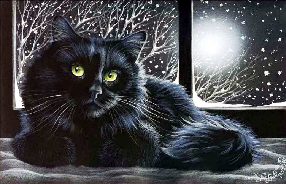 Ирина Гармашова коты картины ночь