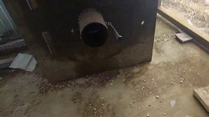 Печь буржуйка из 530 трубы и 5мм листов.