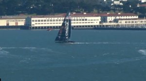 Oracle Racing AC72, 2/21/13, bear away and gybe.