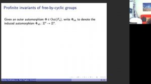 NCNGT 2023 : Monika Kudlinska - Profinite invariants of free-by-cyclic groups (Part 2)