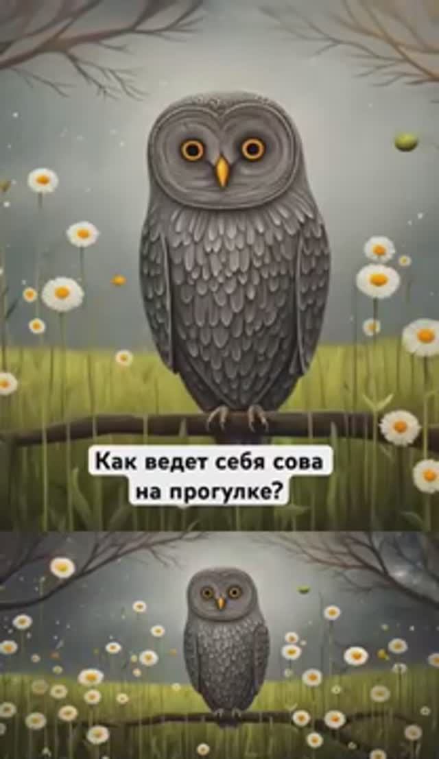 Как ведет себя сова на прогулке?