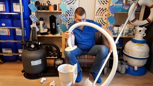 Водный ручной пылесос для очистки бассейна. Пылесос ручной - чистка дна бассейна от осадка и грязи