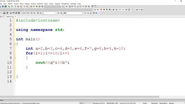 #8 C++ Programming Questions Practice : Table 2,3,4,5,6,7,8,9,10 in Single Console