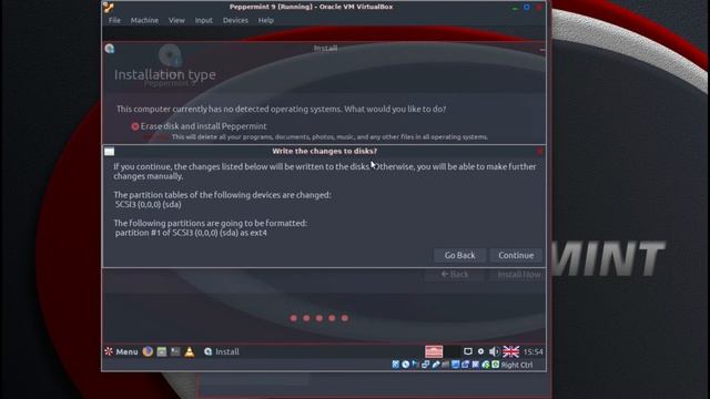 Peppermint 9 install in Virtual Box смотреть онлайн