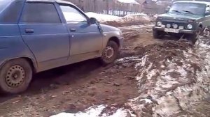 нива тащит ваз