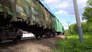 Электровоз 2ЭС6-331" Синара" с ЭП1М-684 и грузовым поездом