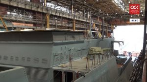 Вывод из цеха корвета «Герой Российской Федерации Алдар Цыденжапов».