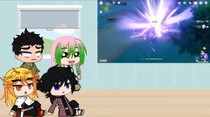 Hashiras Reacts to Shinobu as Raiden Shogun/Ei/Baal || Genshin Impact || Gacha club ||