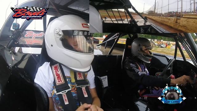 Brandi Ford - 2 Seater Late Model ride with Ronnie Johnson - 7-24-17 Boyd's Speedway - In Car Camer смотреть онлайн