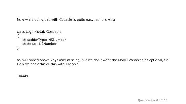 iOS : Swift codable, Default Value to Class property when key missing in the JSON смотреть онлайн