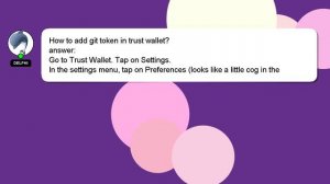 How to add git token in trust wallet?