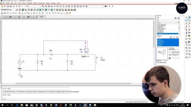 OrCAD простая симуляция схемы смотреть онлайн