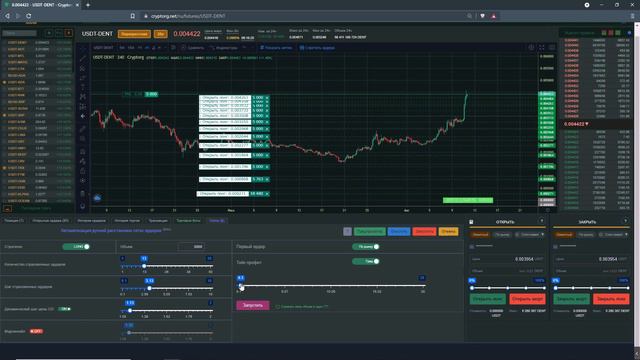 НОВАЯ ФУНКЦИЯ "СЕТКА" для ручной торговли на бирже Cryptorg смотреть онлайн
