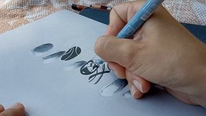 Рисуем морскую гальку. Камни в графике. Коллаж. Видео урок по рисованию