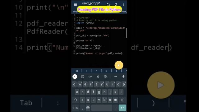 How to read pdf file in python | Python Coding Status #python