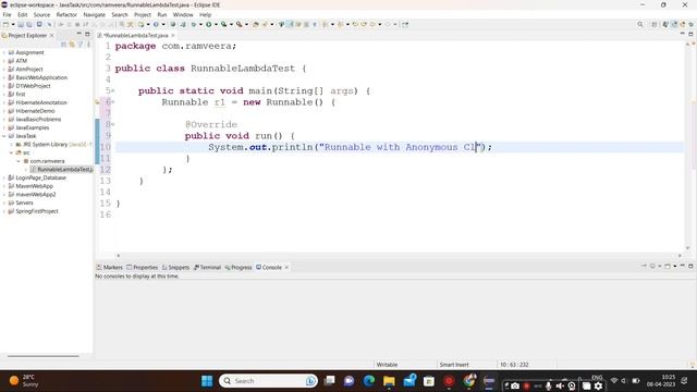 Write a program to implement Runnable Functional interface using lambda expression смотреть онлайн