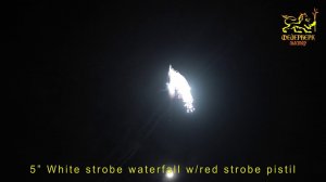 5" White strobe waterfall w/red strobe pistil
