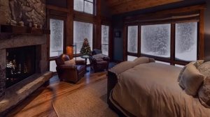 Relaxing Sounds   RELAXING ATMOSPHERE   WINTER WONDERLAND   Beautiful Snow with Fireplace Crackling