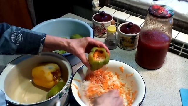 Перец фаршированный рисом и овощами. Рецепт постный. #суфикс смотреть онлайн