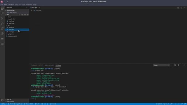 [VSCode/CMake/C++] Setup and code Generation