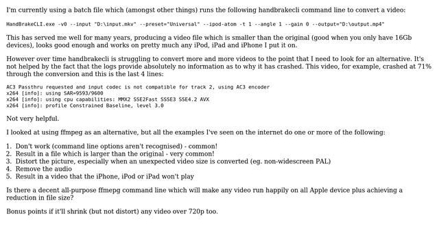 What ffmpeg command would convert a video for iPad/iPhone/iPod? (2 Solutions!!) смотреть онлайн