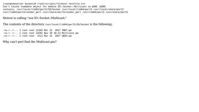 Perl can't find Multicast.pm смотреть онлайн