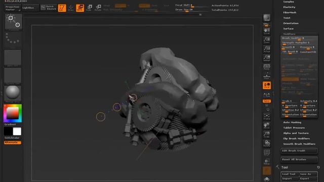 ZBrush 4R4 how to draw mech using insert mesh. 2 смотреть онлайн
