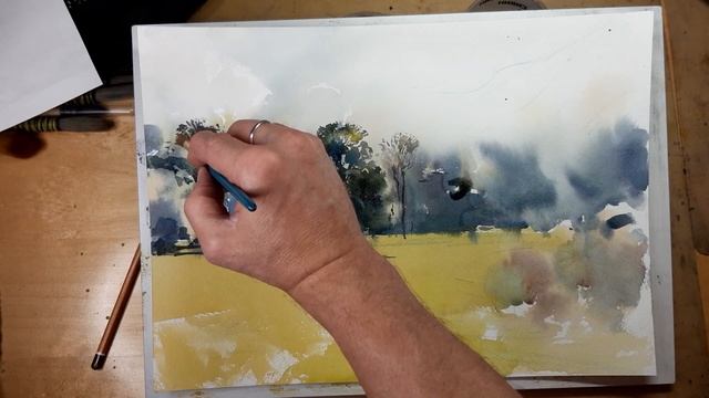 Солнечный лужок акварелью смотреть онлайн