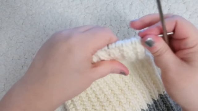 Шапка спицами с отворотом. Мастер класс