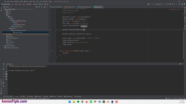 JavaFX MenuBar Tutorial For Beginners