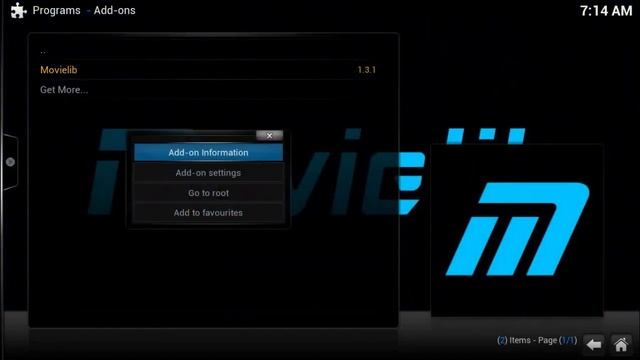 Movielib Addon Install For XBMC/Kodi