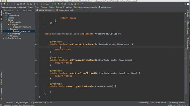 47 Android Context Menu Action Mode 1 смотреть онлайн