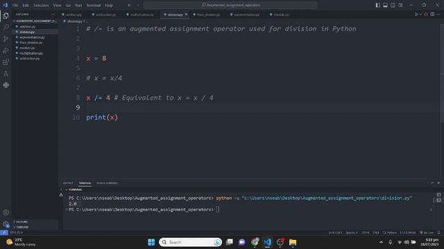 Python Series Ep 11: Augmented Assignment Operators