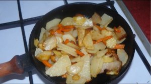 Ароматная жареная картошка на сале "по-деревенски". Вкуснятина!