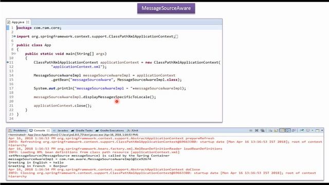 MessageSourceAware Java Bean Implementation Explained | Spring Tutorial | Spring Framework смотреть онлайн