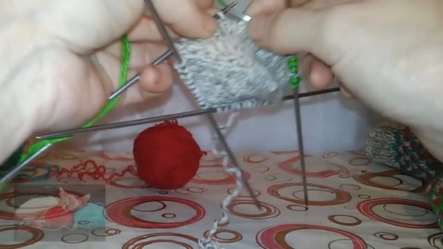 #Вязание_спицами. #ДвухЦветный_Узор для носков