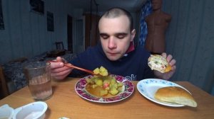 МУКБАНГ/АСМР КАРТОШКА/РОЛЛЫ/СОЕВЫЙ СОУС/ПИЦЦА/РАССТЕГАЙ/ВАСАБИ/ИМБИРЬ/ УЖИН/ EATING/ASMR/Mukbang#395
