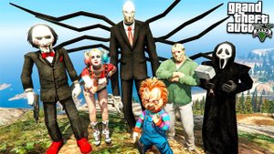СЛЕНДЕРМЕН КРИК И ХАРЛИ КВИНН СПАСАЮТ ПЕННИВАЙЗА ГТА 5 МОДЫ! ОБЗОР МОДА В GTA 5! ИГРЫ ГТА ВИДЕО MODS
