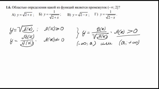 Задача 2 Область определения функции