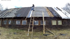 Закрываю крышу баннером.