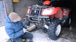 Установка лебедки и отвала на квадроцикл CFMOTO 500