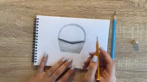 Как нарисовать корзину карандашом | Рисунок для начинающих поэтапно