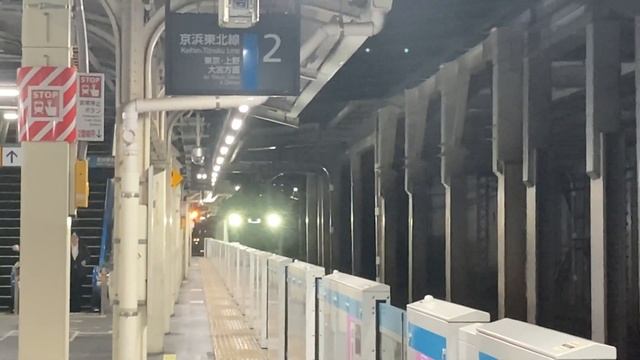 06.11.2023 года.Ночная электричка маршута «Офуна-Токио» проезжает станцию Цуруми. смотреть онлайн