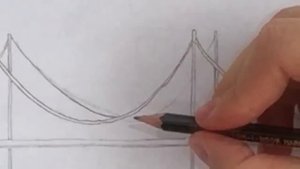 How to draw the Golden Gate Bridge EASY - San Francisco landmark