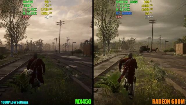 Radeon 680M (RDNA 2) vs Nvidia MX450 - Test in 7 Games